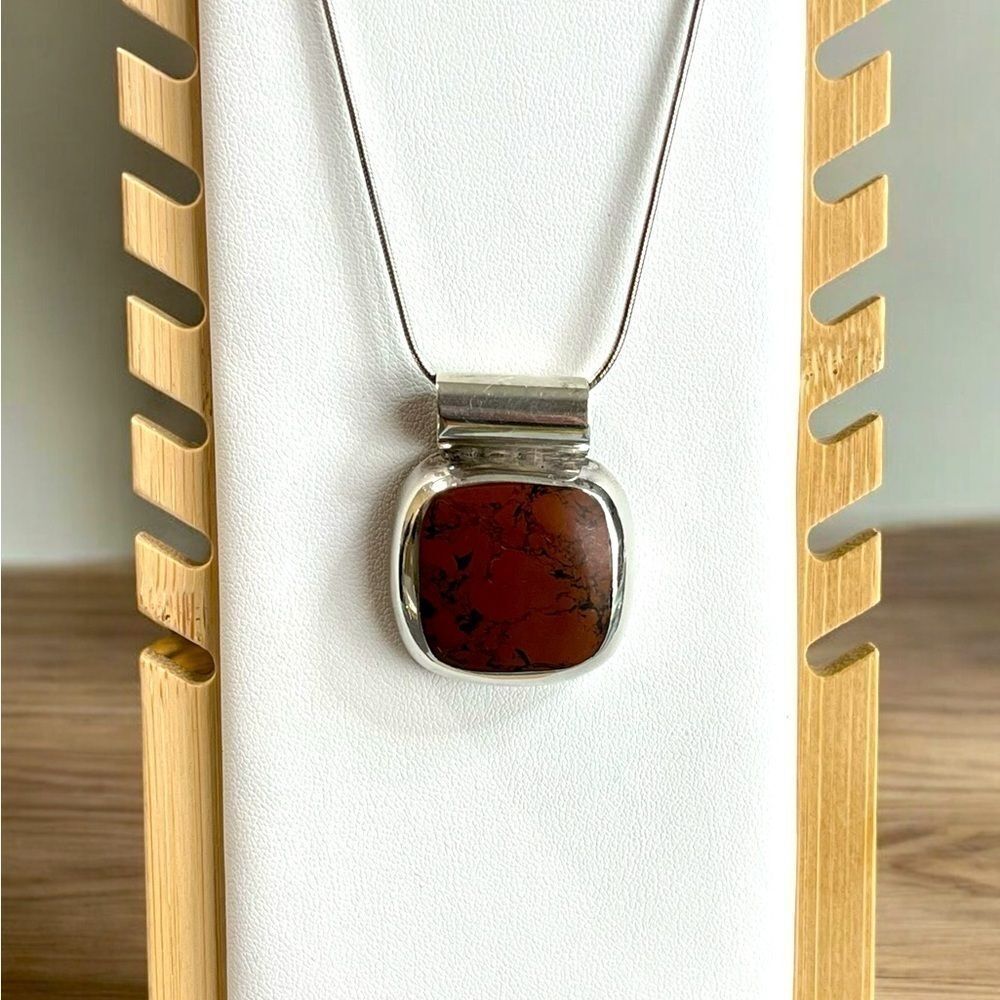 Vintage Mexican Sterling Silver Agate Pendant